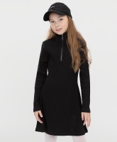 Платье с длинным рукавом и воротником-стойкой черное Button Blue, школьная форма для девочек  фото, kupilegko.ru